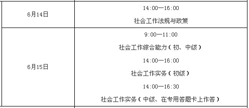 2014年江西省社會(huì)工作者考試時(shí)間